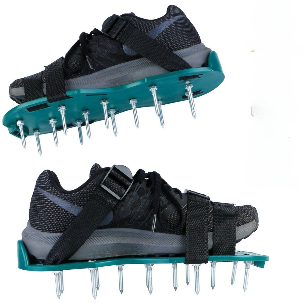 1Pair Lawn Aerator Shoes Grass Aerating Spike Sandal Heavy Duty Aerator Shoes With Adjustable Straps For Lawn Garden